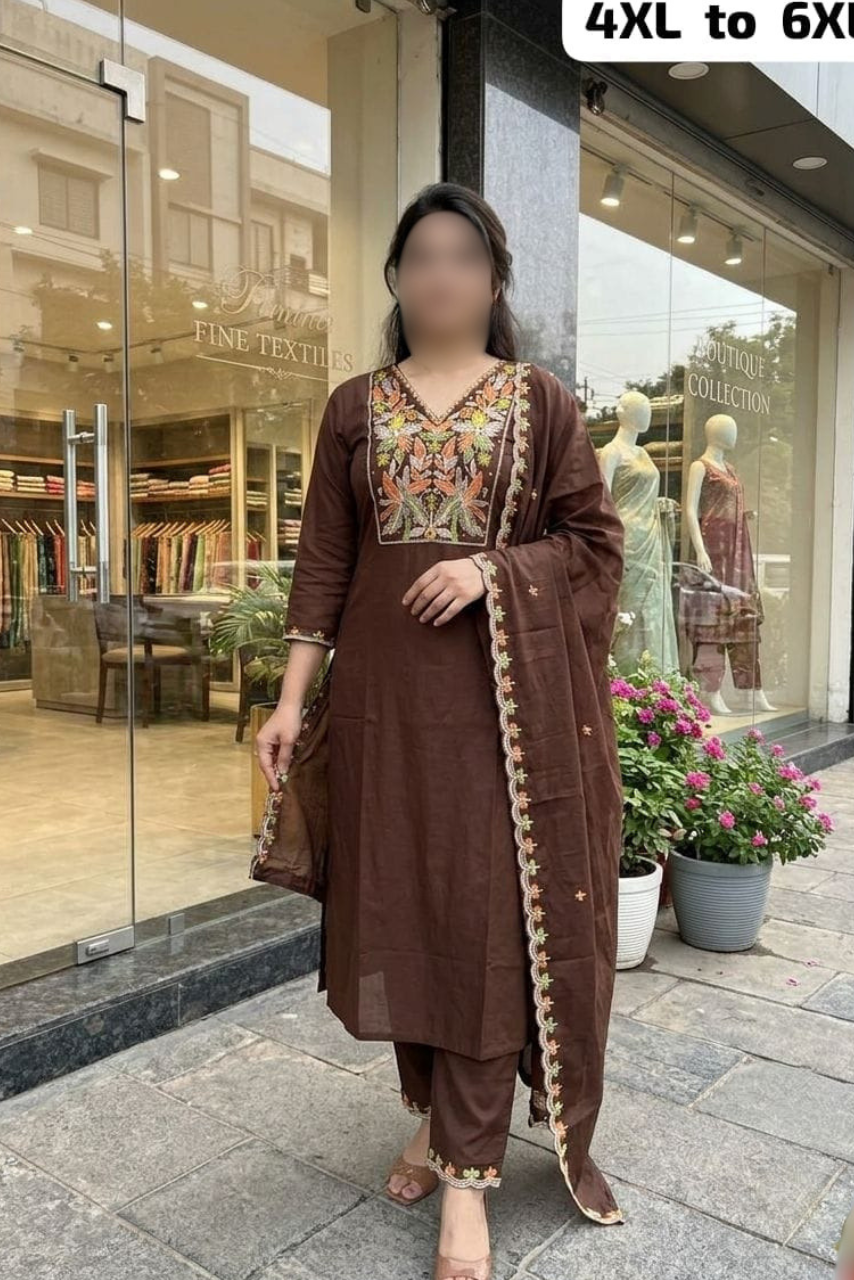 Hand Work Kurti, Pant & Dupatta Set
