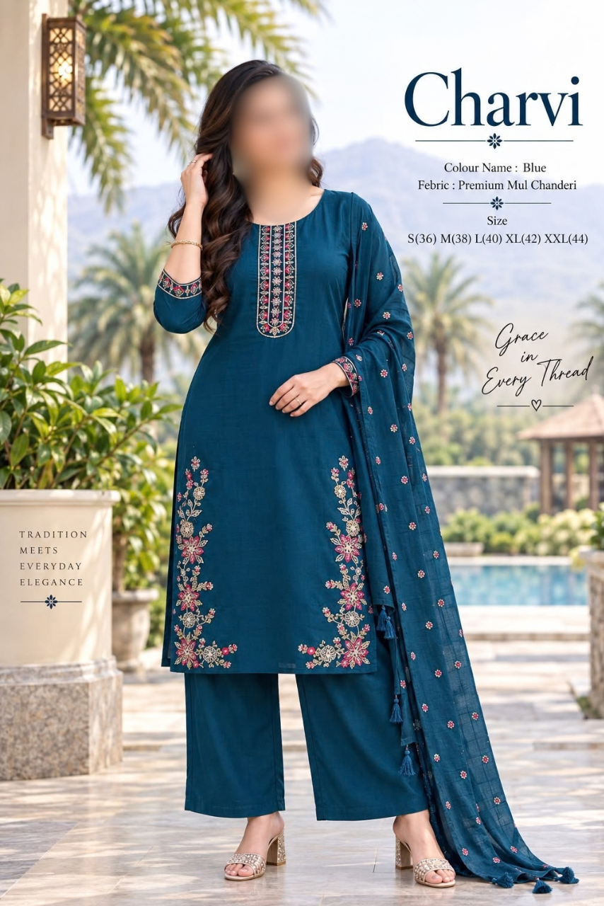 Charvi Embroidered Suit Set