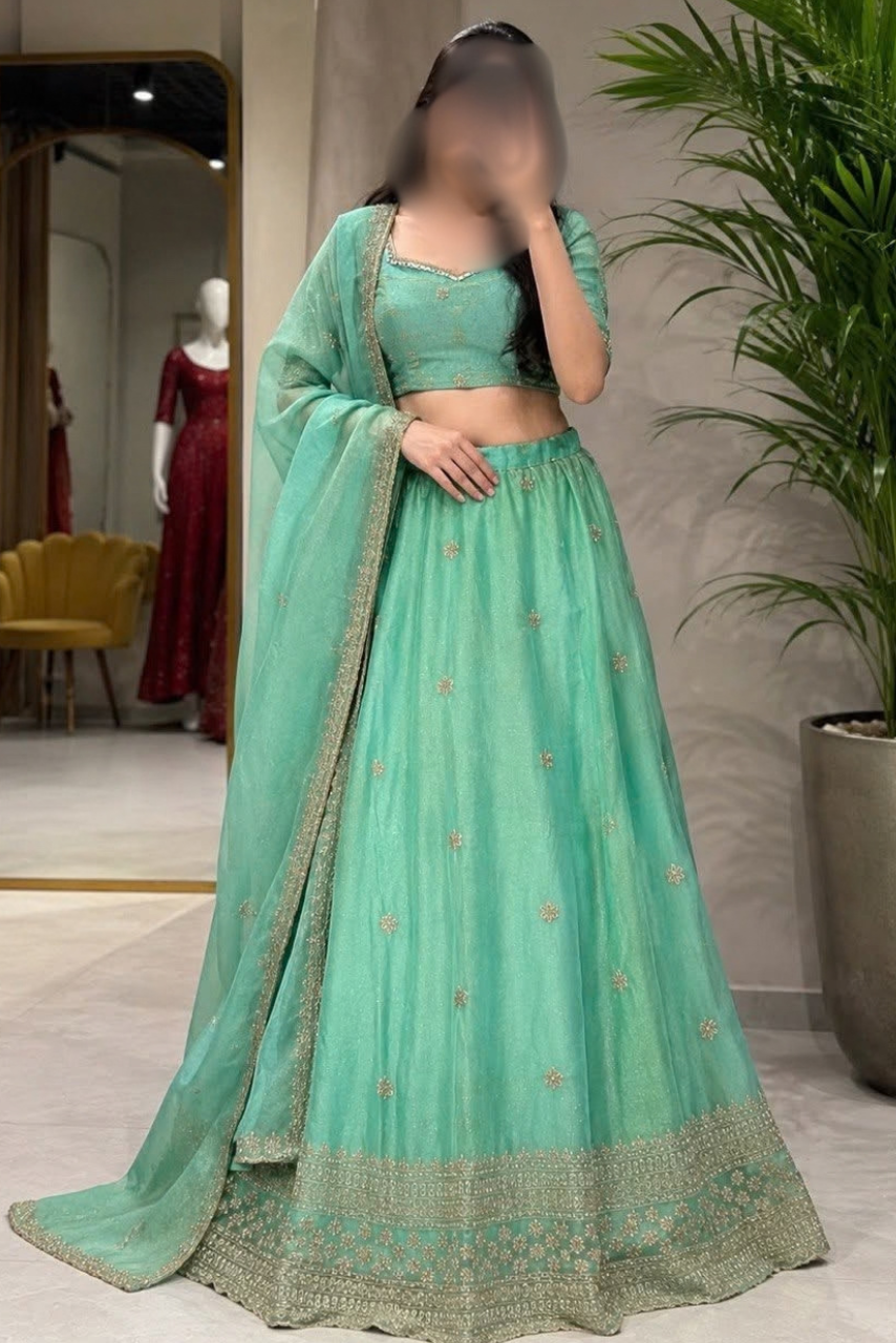 Space Silk Jacquard Lehenga Set