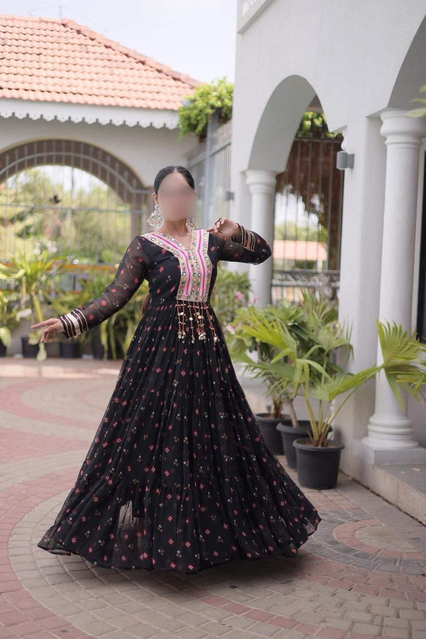 Laheriya Print Georgette Gown