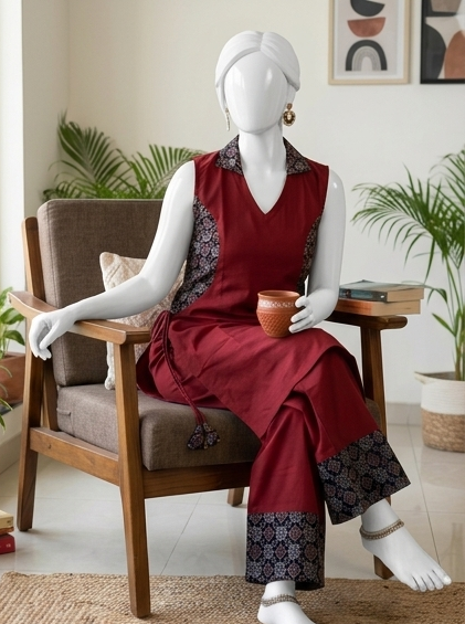 Ajrakh Cotton Co-ord Set