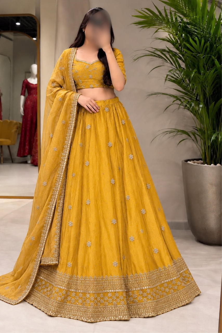 Space Silk Jacquard Lehenga Set