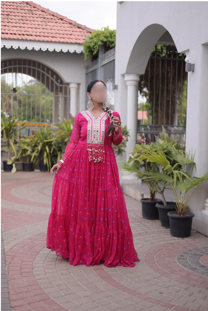Laheriya Print Georgette Gown