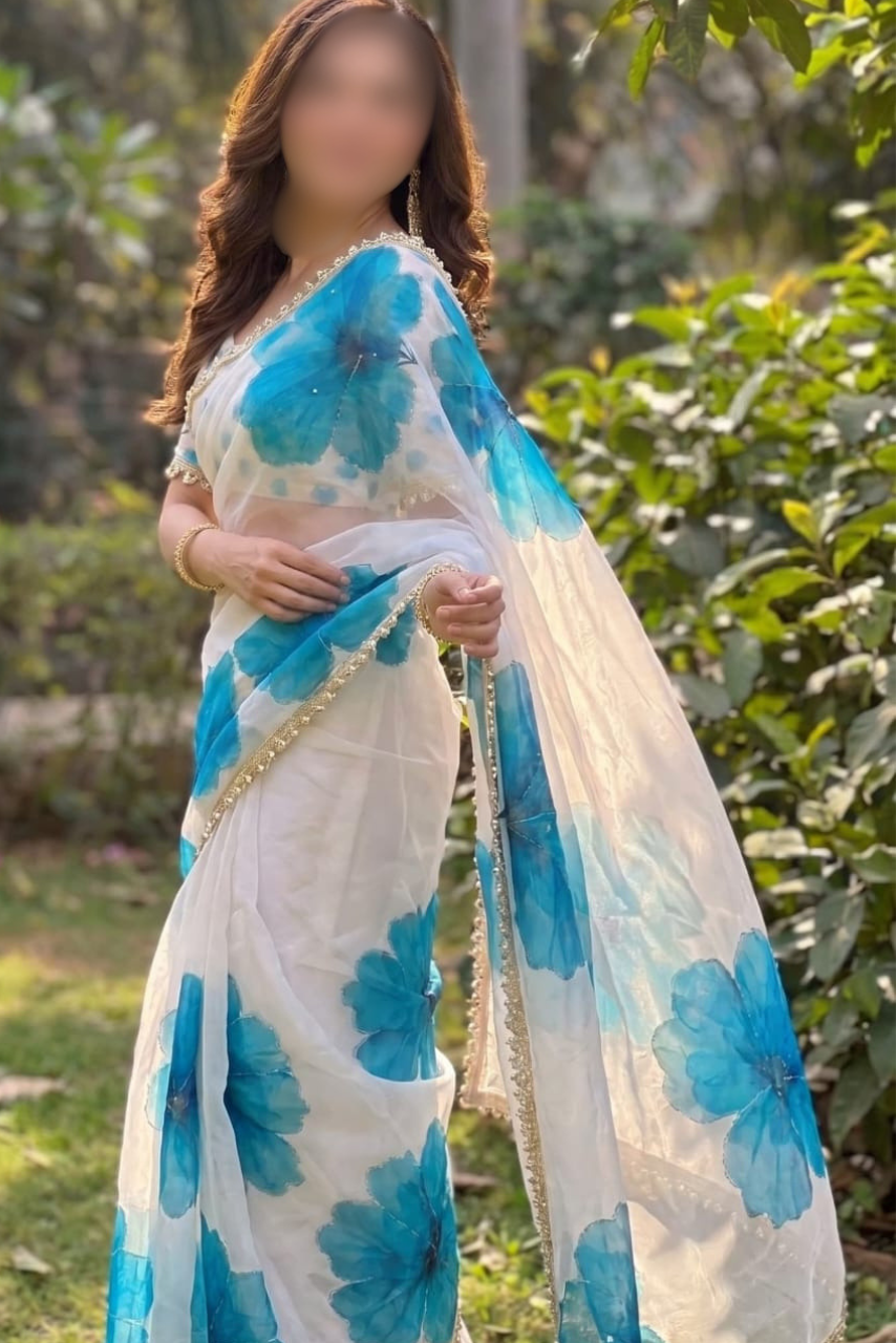 Georgette Handwork Saree