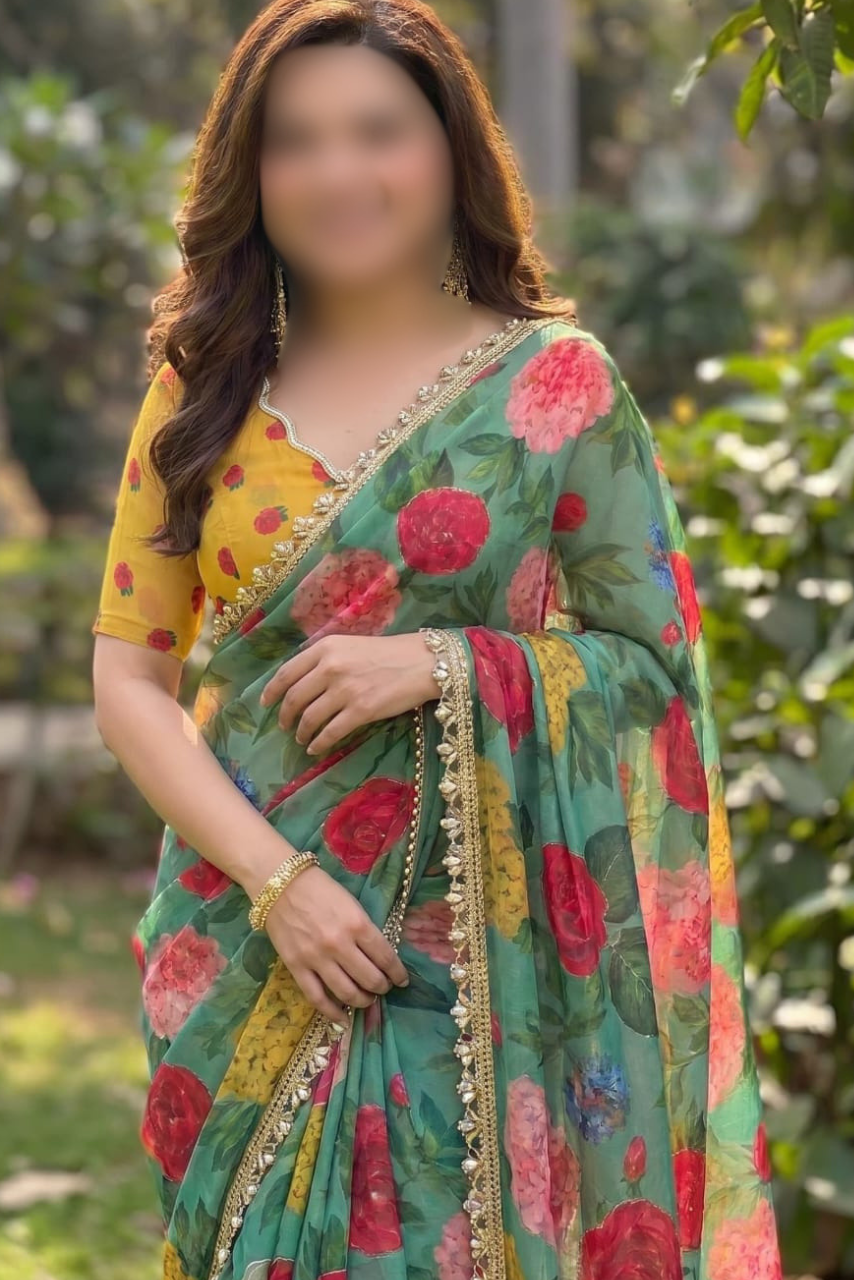 Georgette Handwork Saree