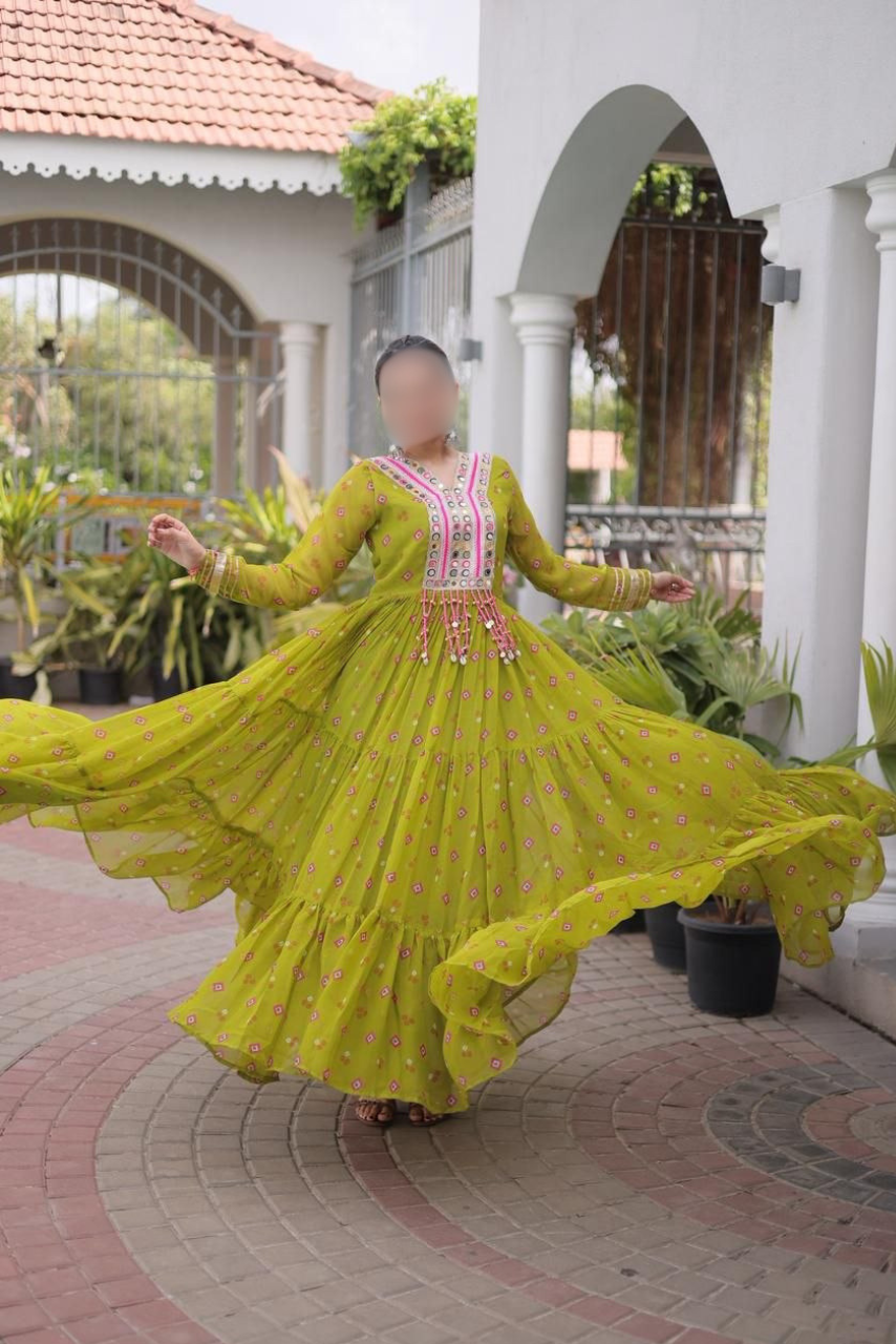 Laheriya Print Georgette Gown