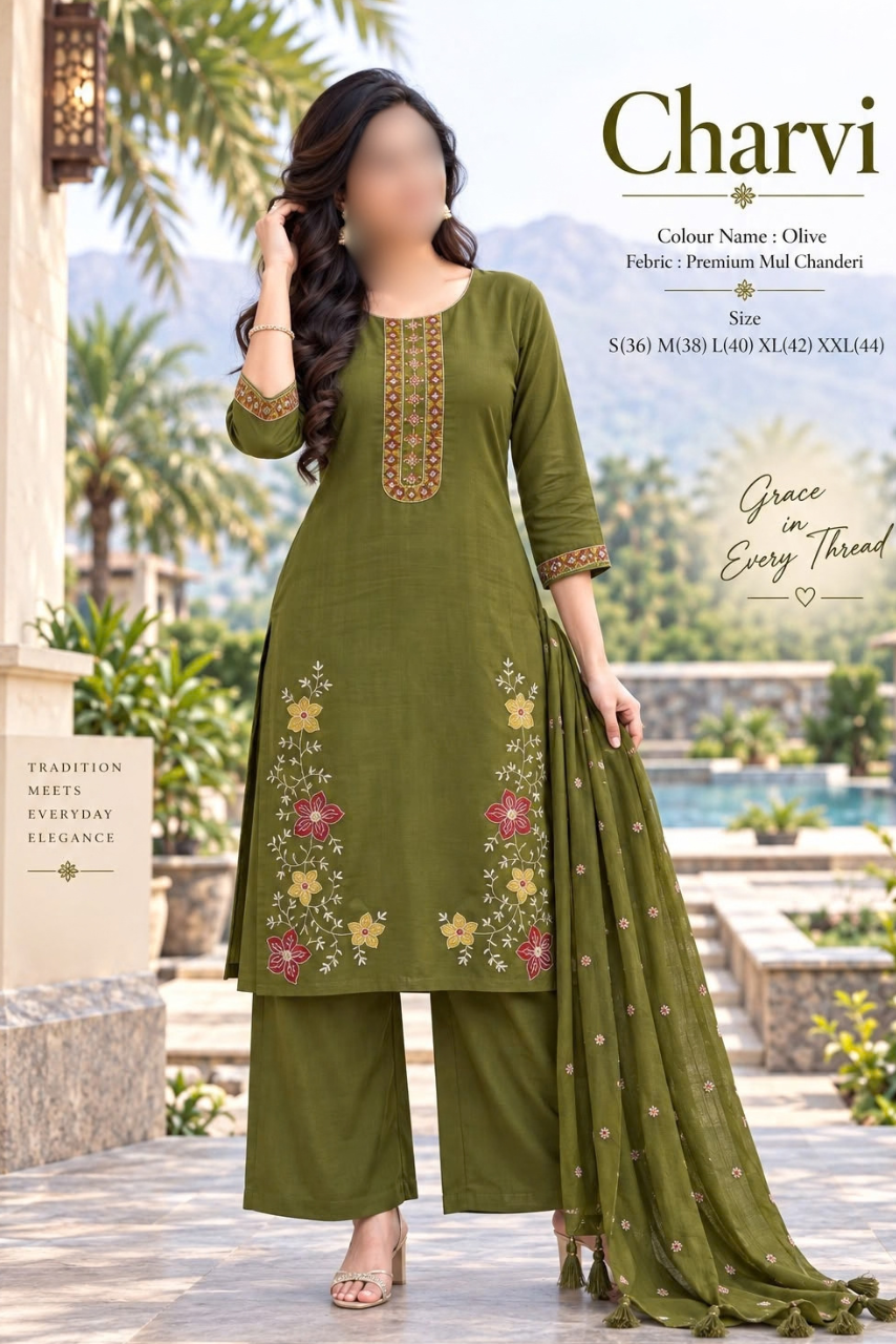 Charvi Embroidered Suit Set