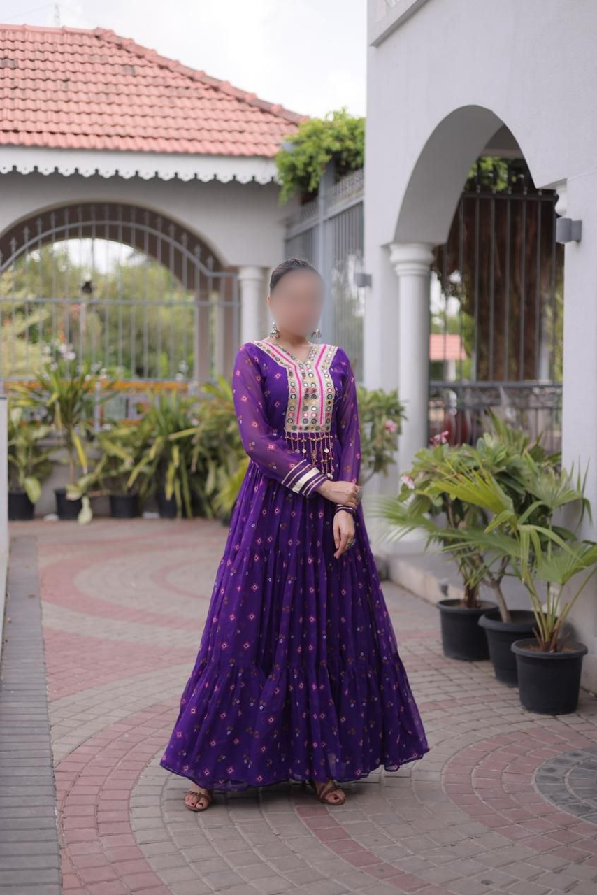 Laheriya Print Georgette Gown