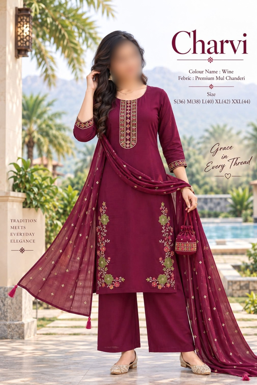 Charvi Embroidered Suit Set