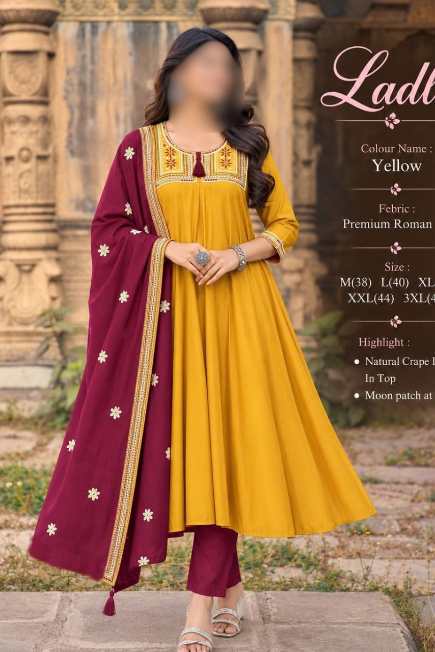 Ladli Premium 3-Piece Designer Suit Set