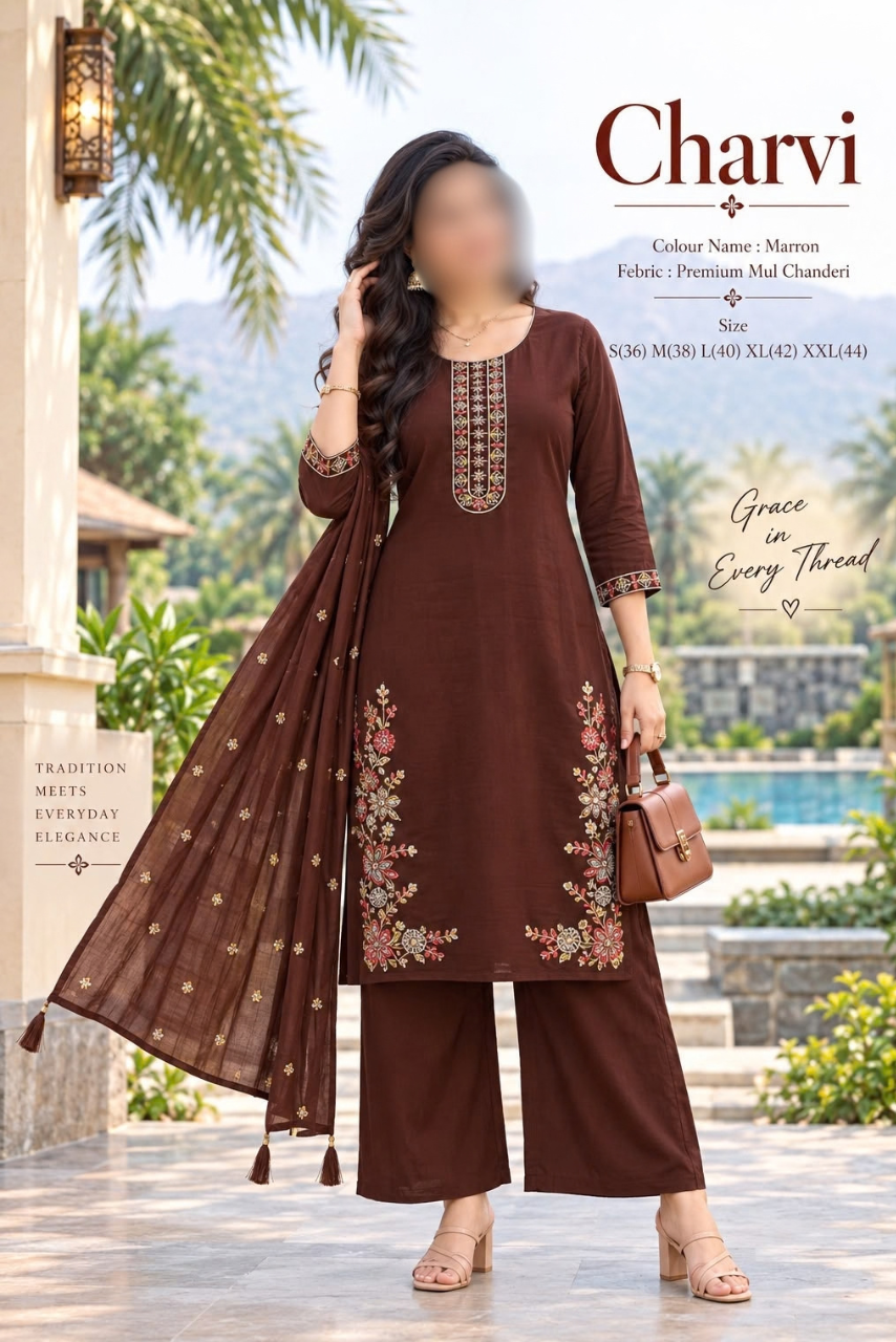 Charvi Embroidered Suit Set
