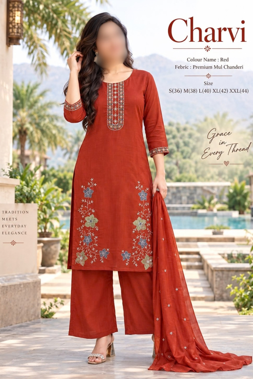 Charvi Embroidered Suit Set