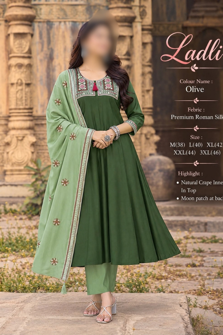 Ladli Premium 3-Piece Designer Suit Set
