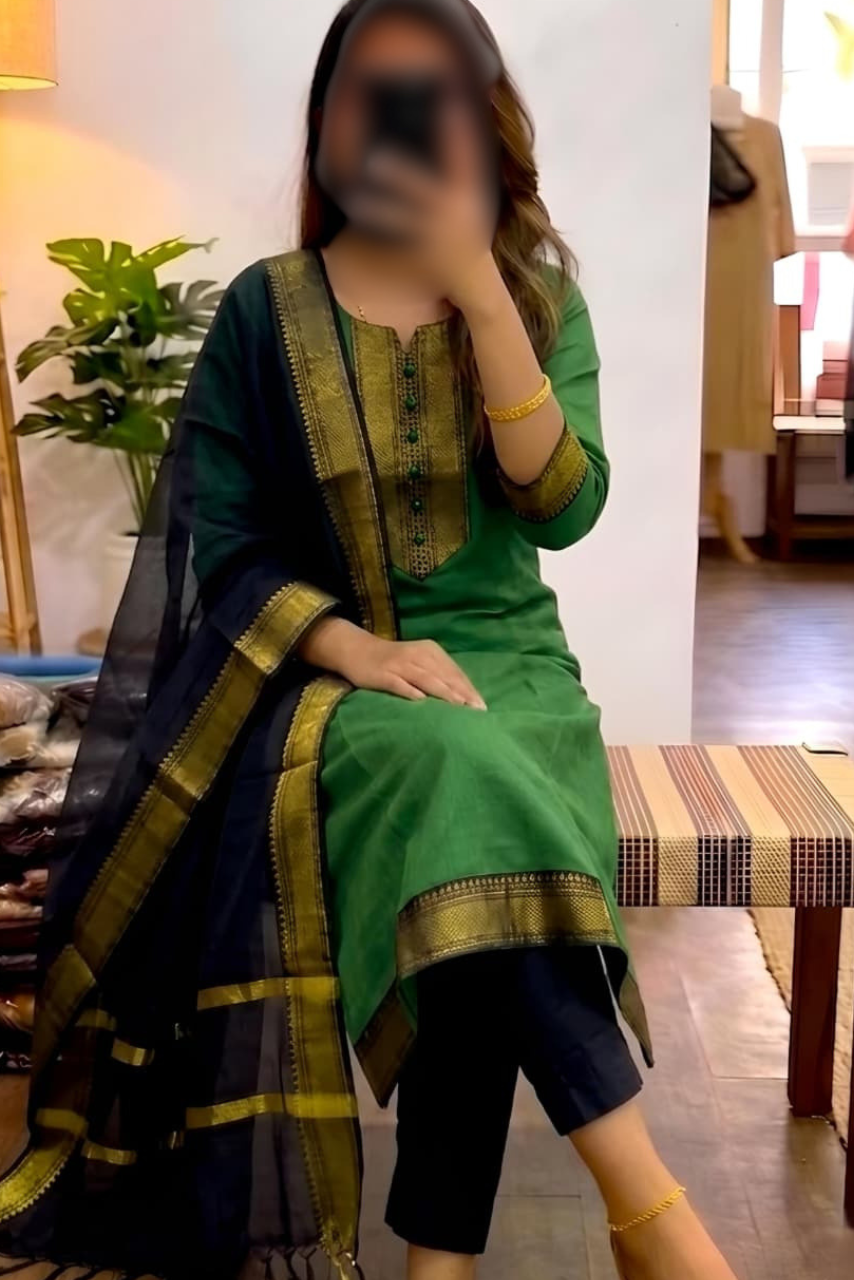 Mangalagiri Silk Cotton Kurti Set