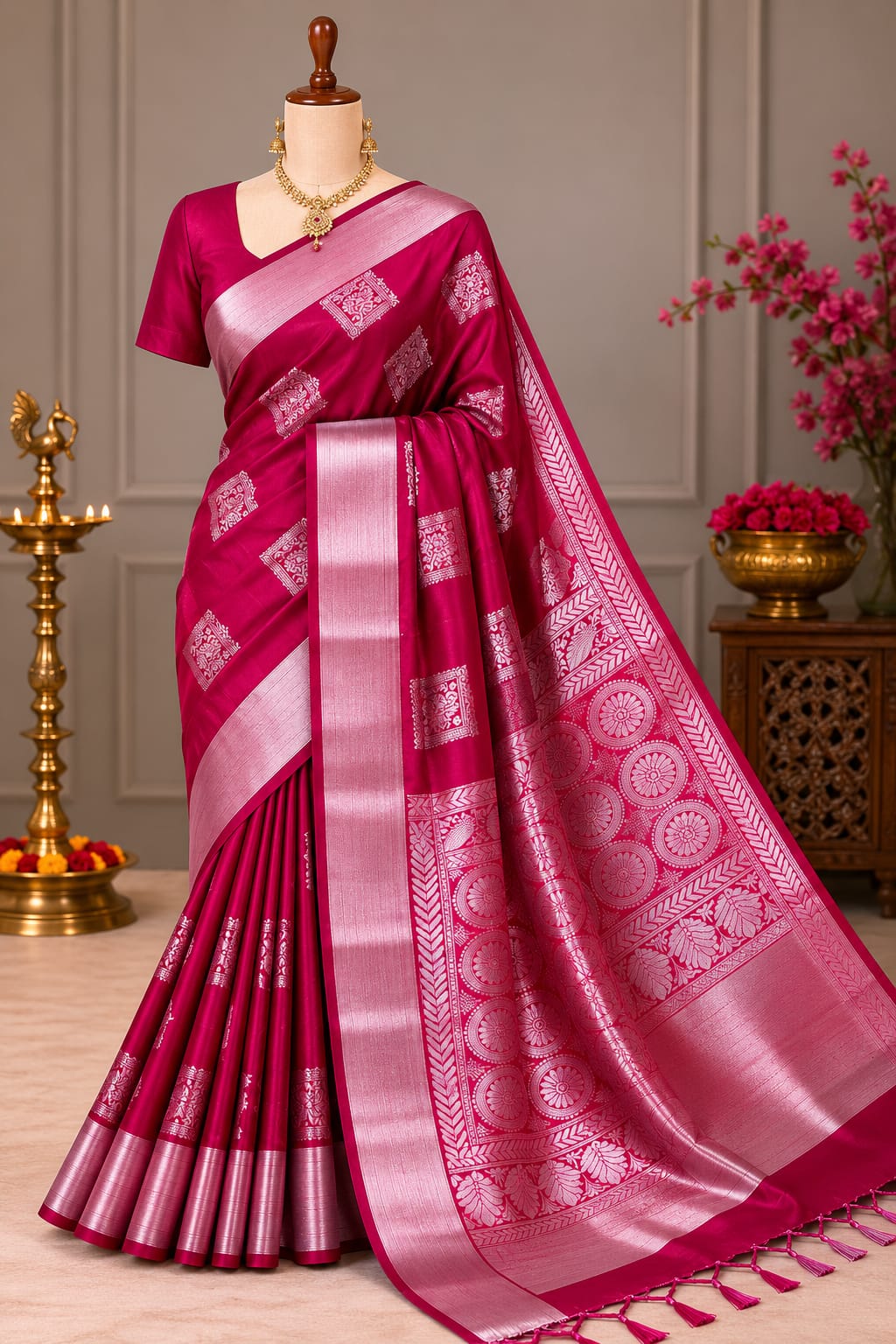 Fancy Soft Silk Bhutta Saree