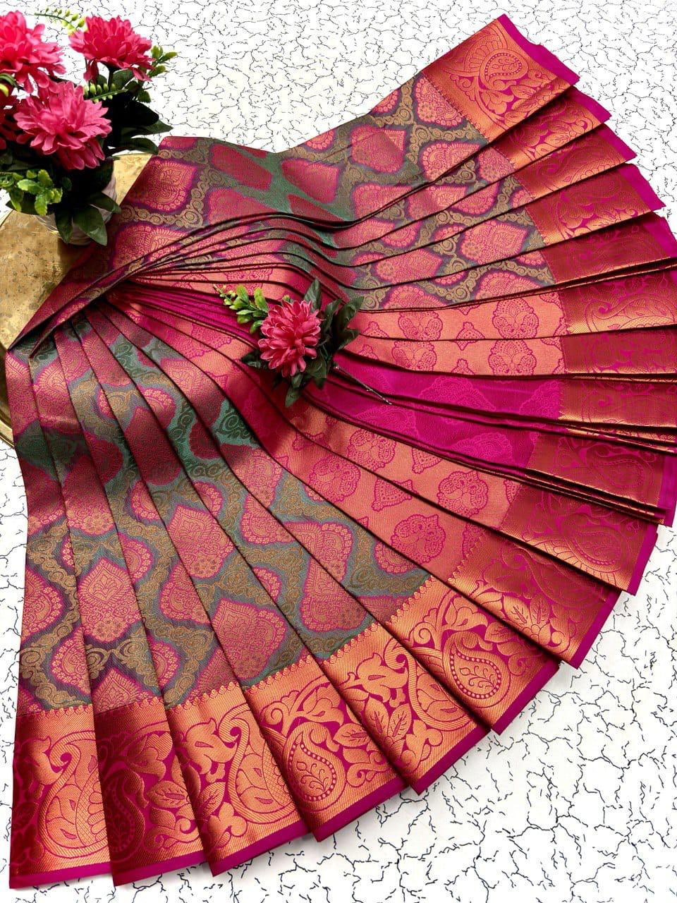 Samuthrika/vasthrakala style Bridal Silk Saree