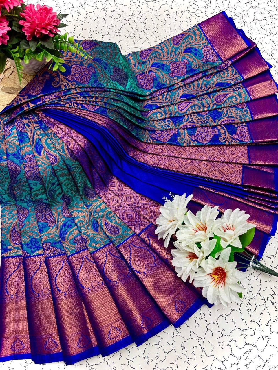 Samuthrika/vasthrakala style Bridal Silk Saree