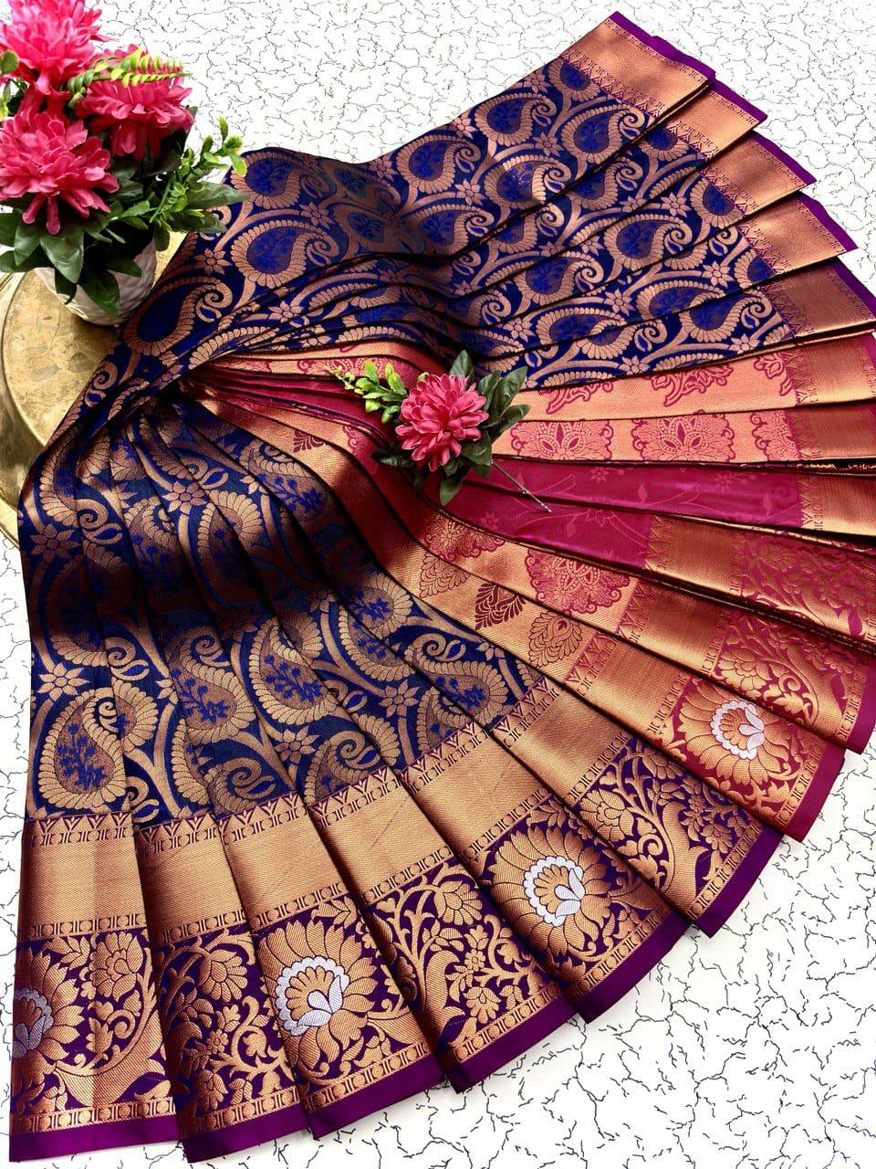 Samuthrika/vasthrakala style Bridal Silk Saree