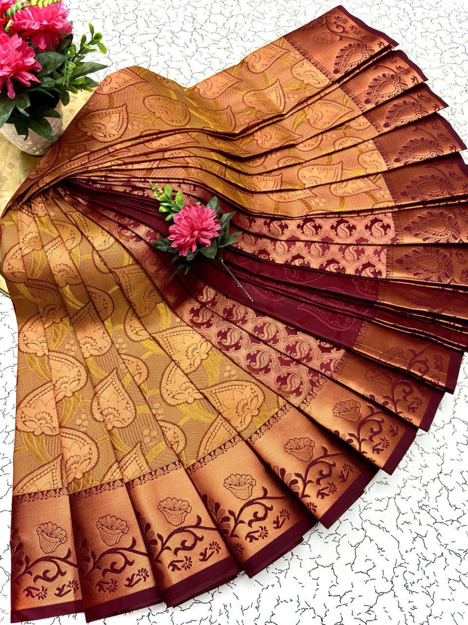 Samuthrika/vasthrakala style Bridal Silk Saree