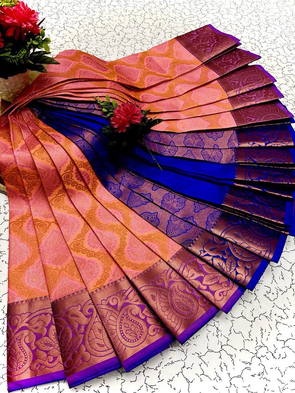 Samuthrika/vasthrakala style Bridal Silk Saree