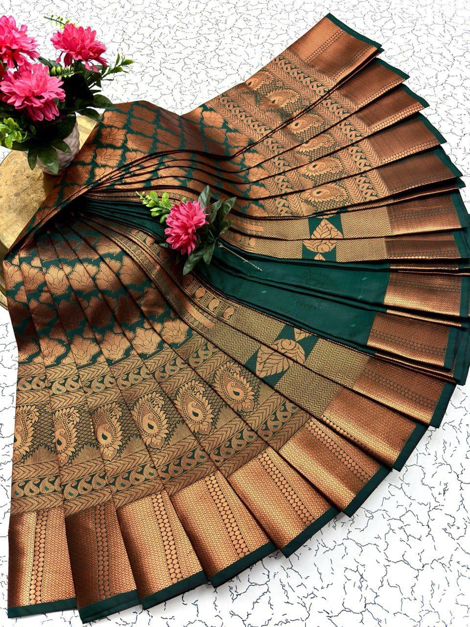 Samuthrika/vasthrakala style Bridal Silk Saree