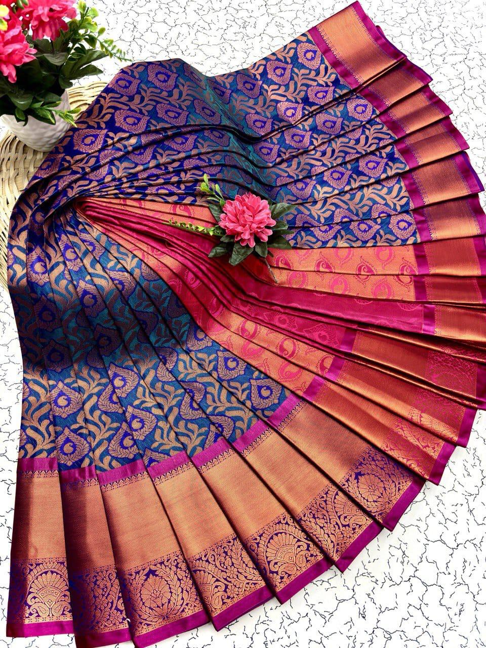 Samuthrika/vasthrakala style Bridal Silk Saree