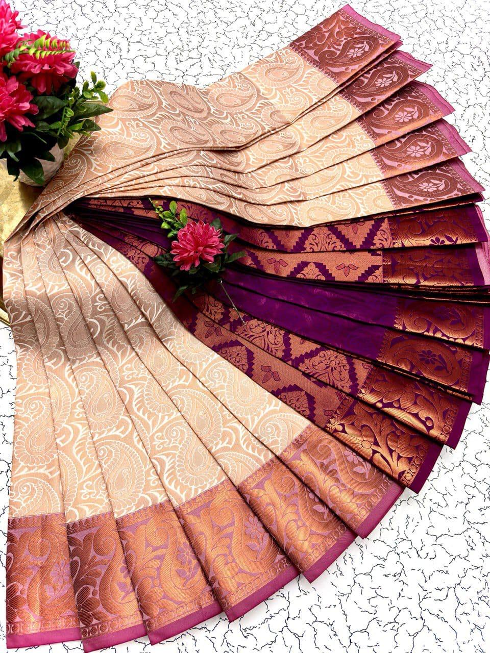 Samuthrika/vasthrakala style Bridal Silk Saree