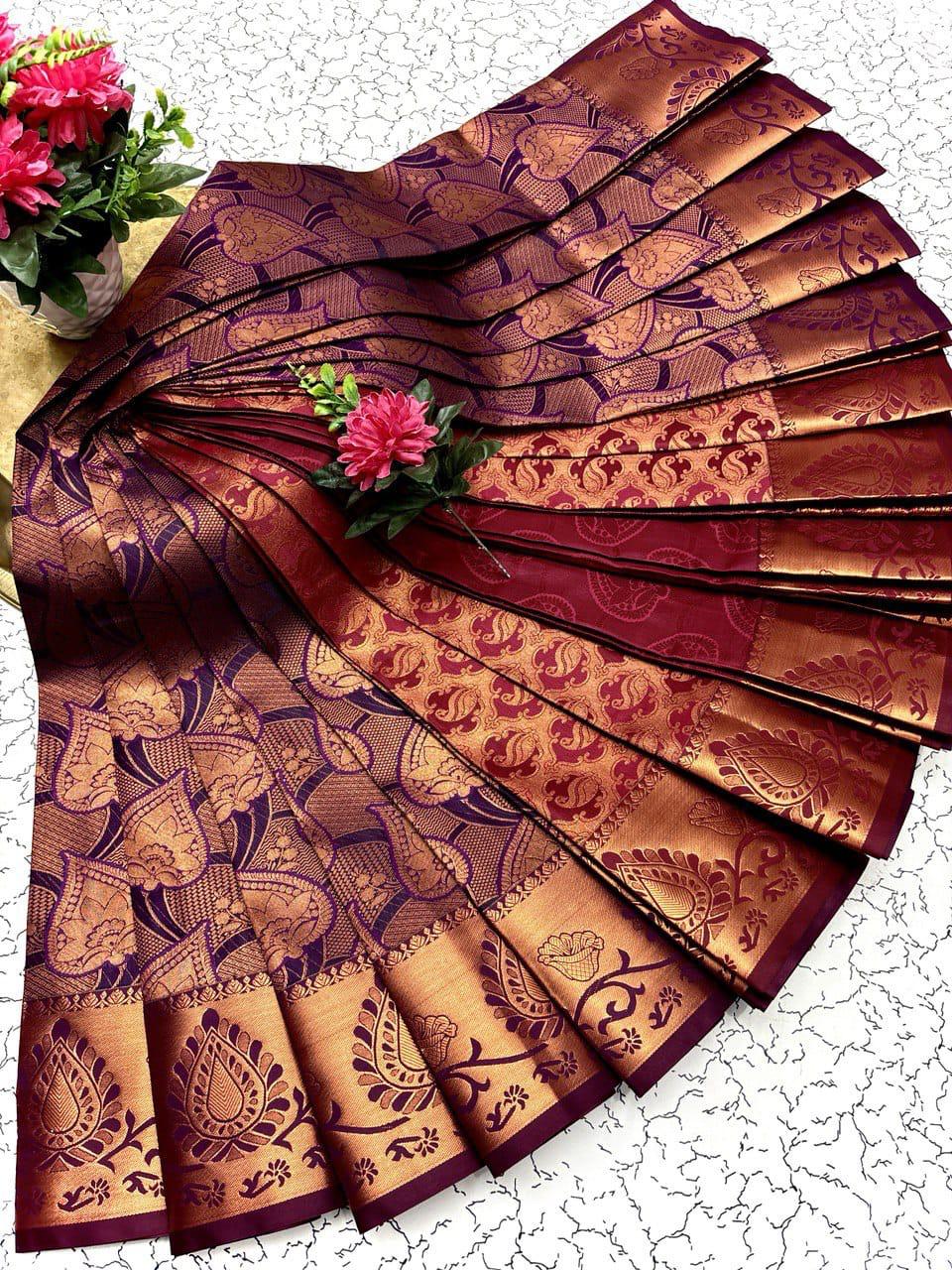 Samuthrika/vasthrakala style Bridal Silk Saree