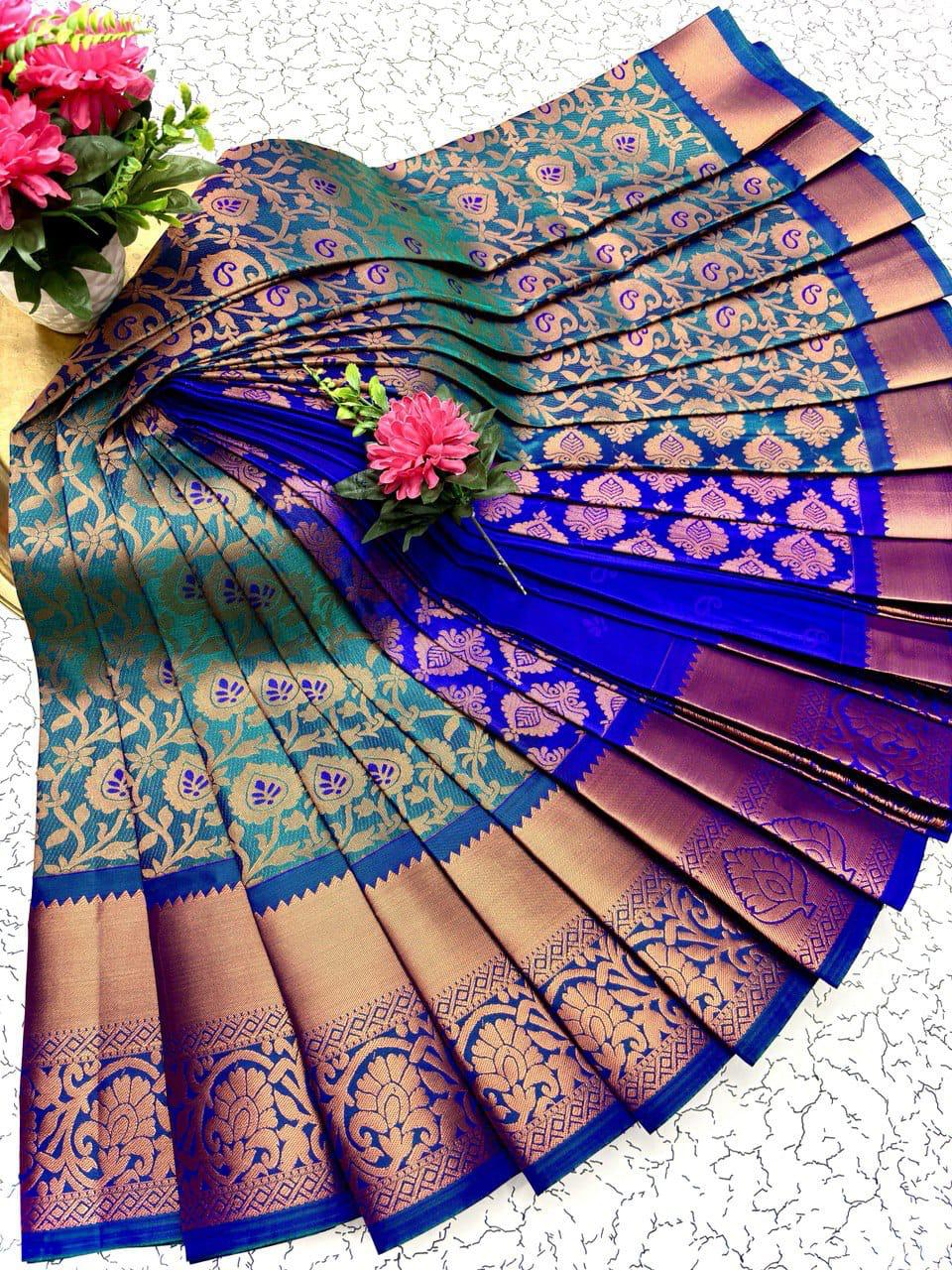 Samuthrika/vasthrakala style Bridal Silk Saree