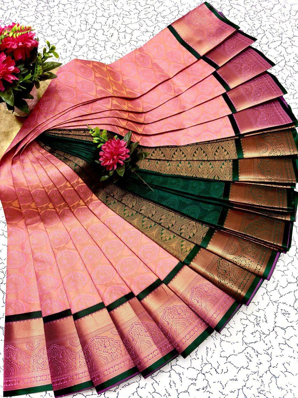 Samuthrika/vasthrakala style Bridal Silk Saree