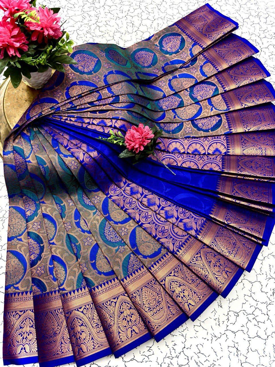 Samuthrika/vasthrakala style Bridal Silk Saree