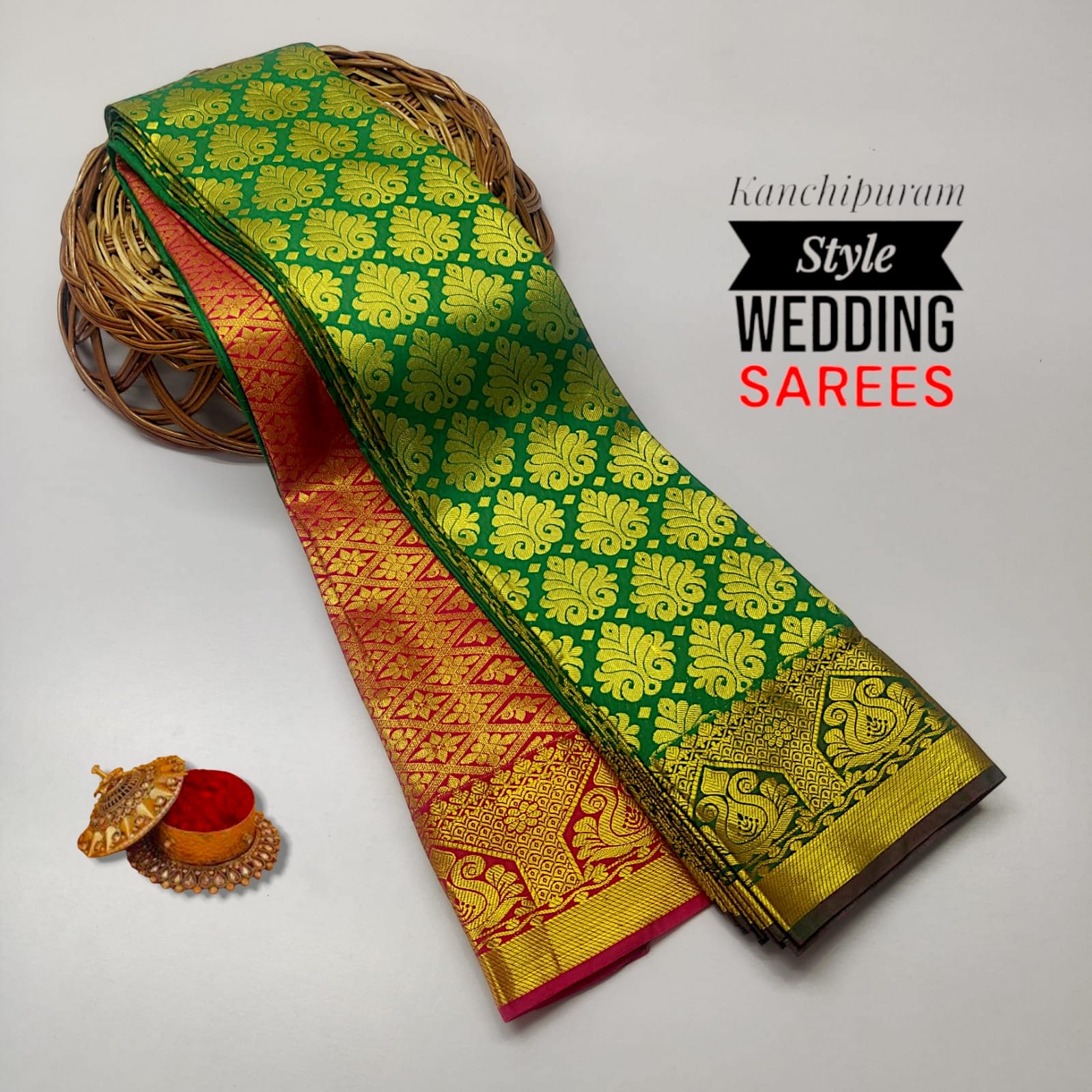 Kancheepuram Bridal Semi Silk Saree