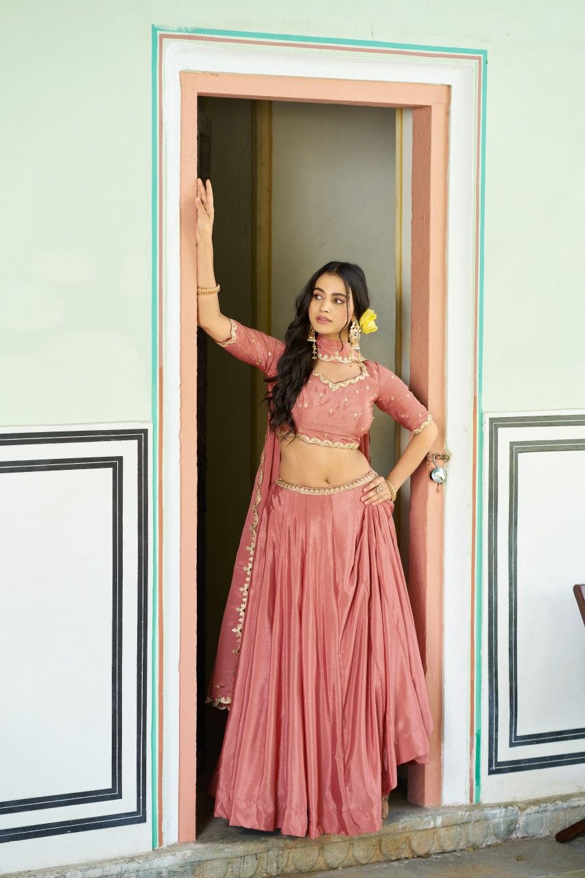 Premium Chinon Designer Lehenga Choli Set