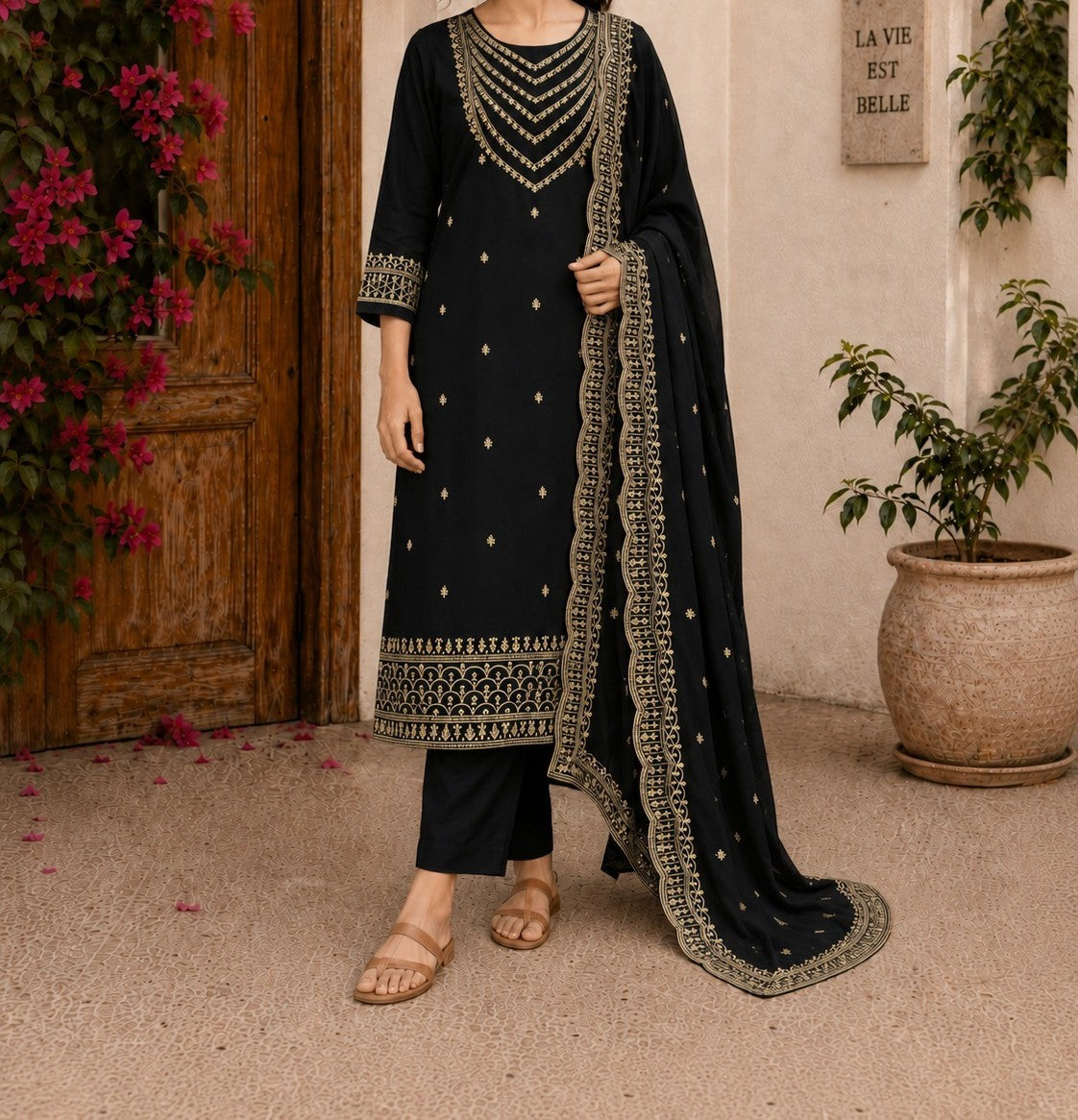 Chanderi Silk Party Wear Suit