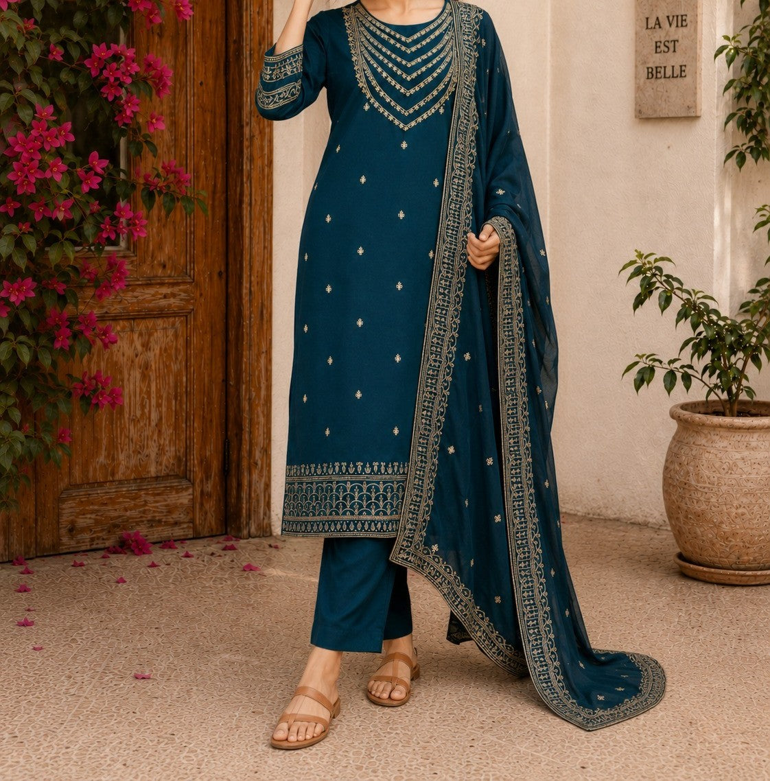 Chanderi Silk Party Wear Suit