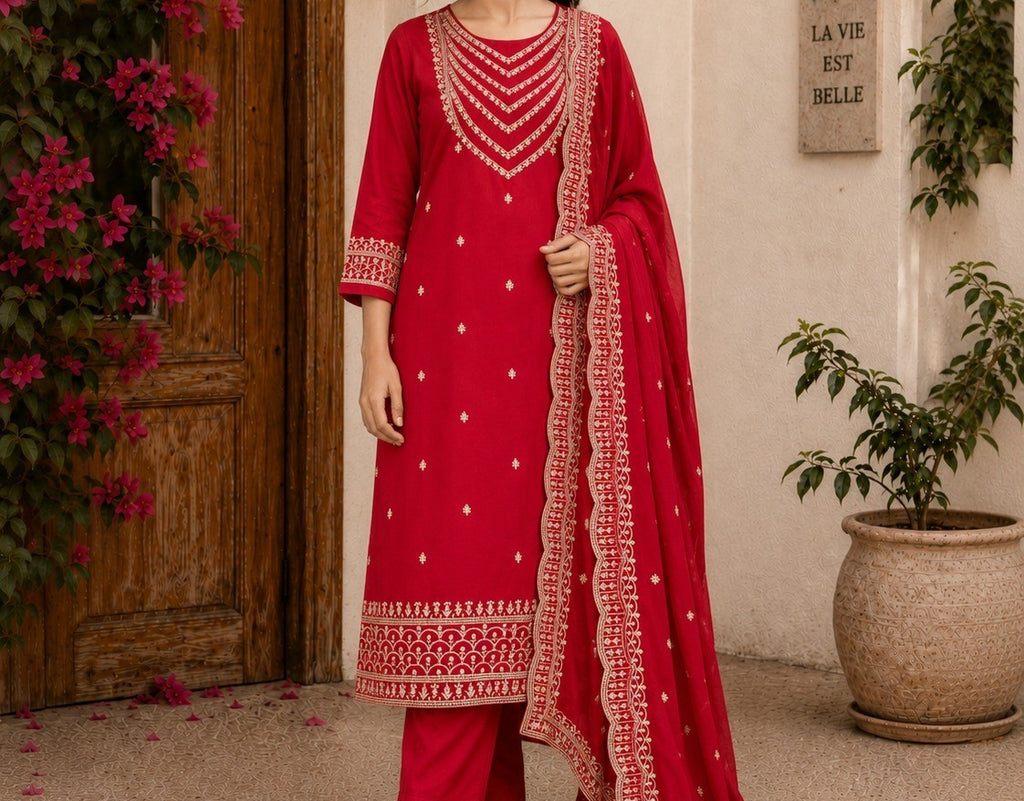 Chanderi Silk Party Wear Suit