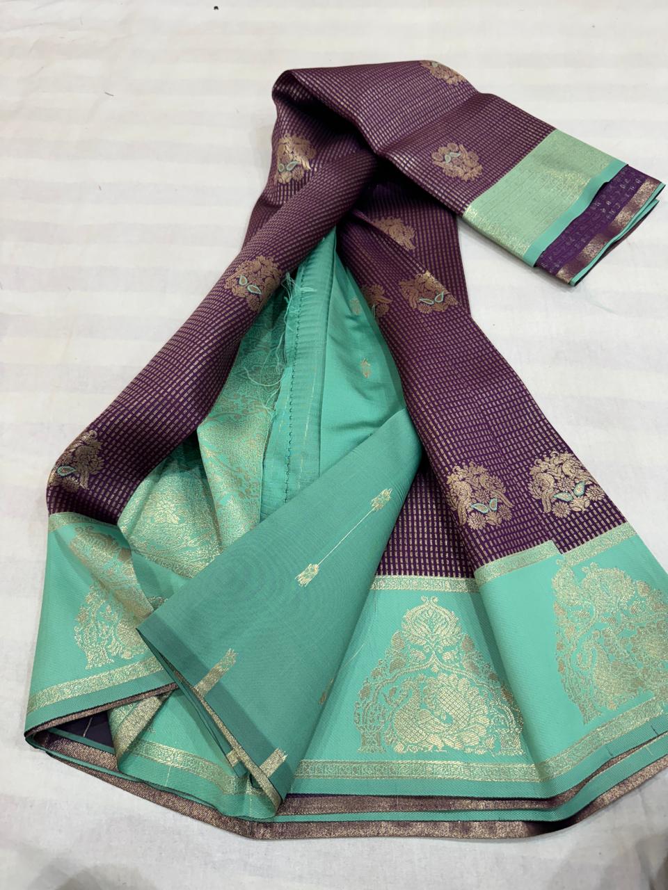 Semi Fusion Kanjeevaram Soft Silk Saree