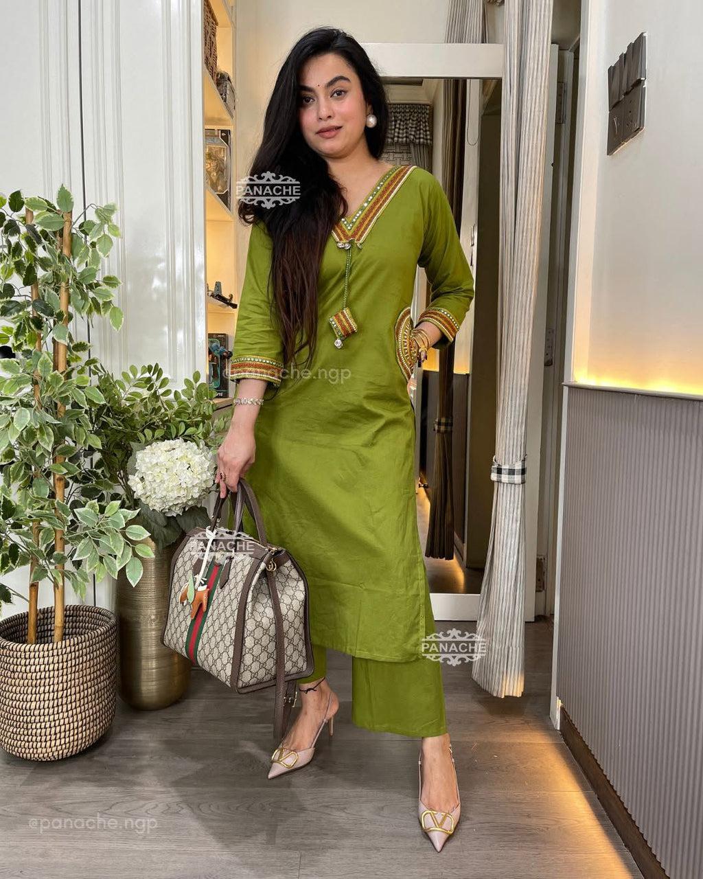 Women Printed Cotton Kurta Pant Set
