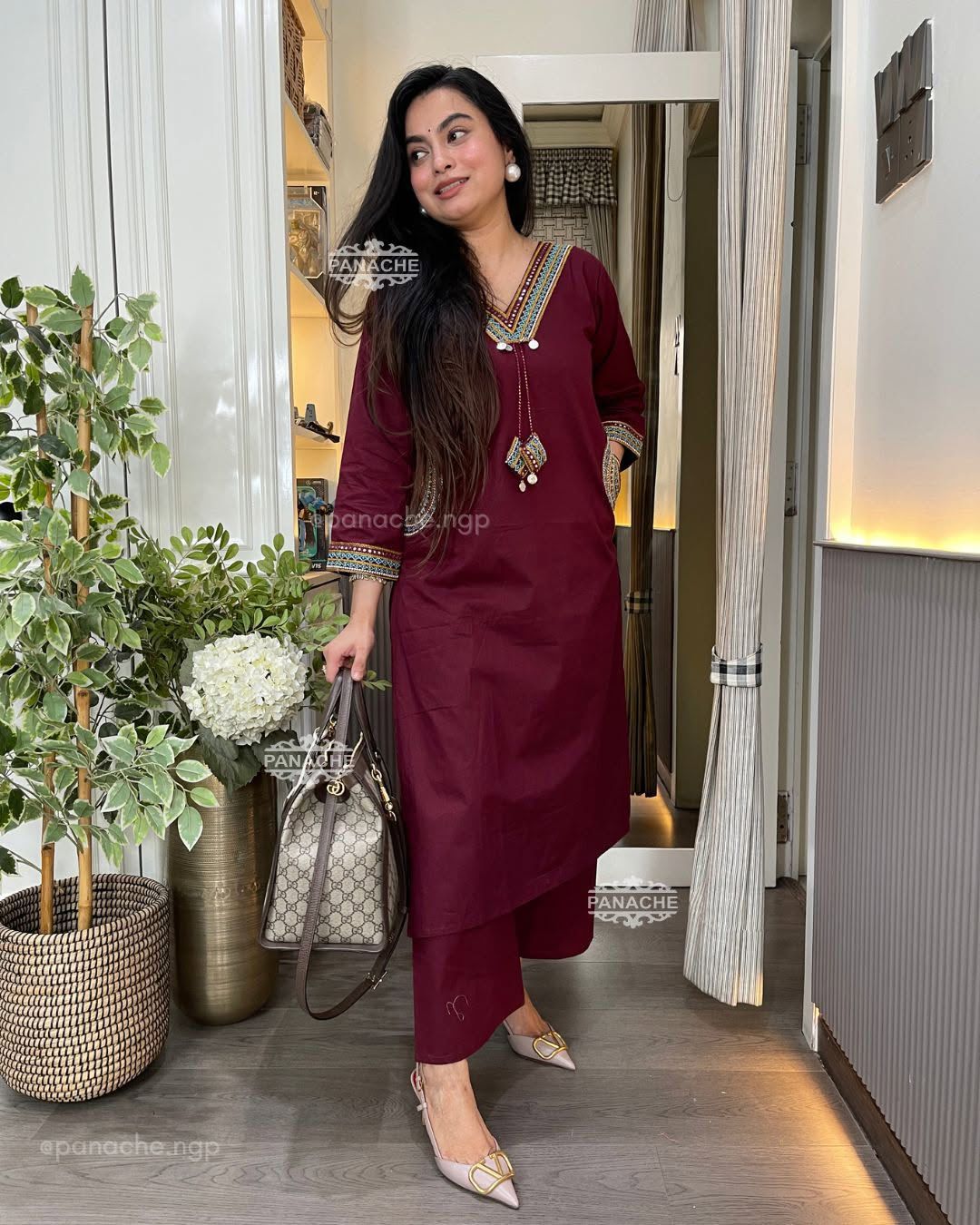 Women Printed Cotton Kurta Pant Set