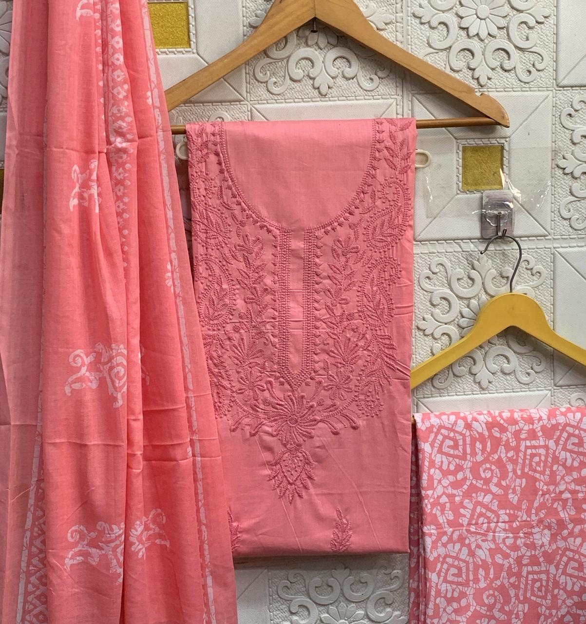 Cotton Fancy Unstitched Dress Material Set