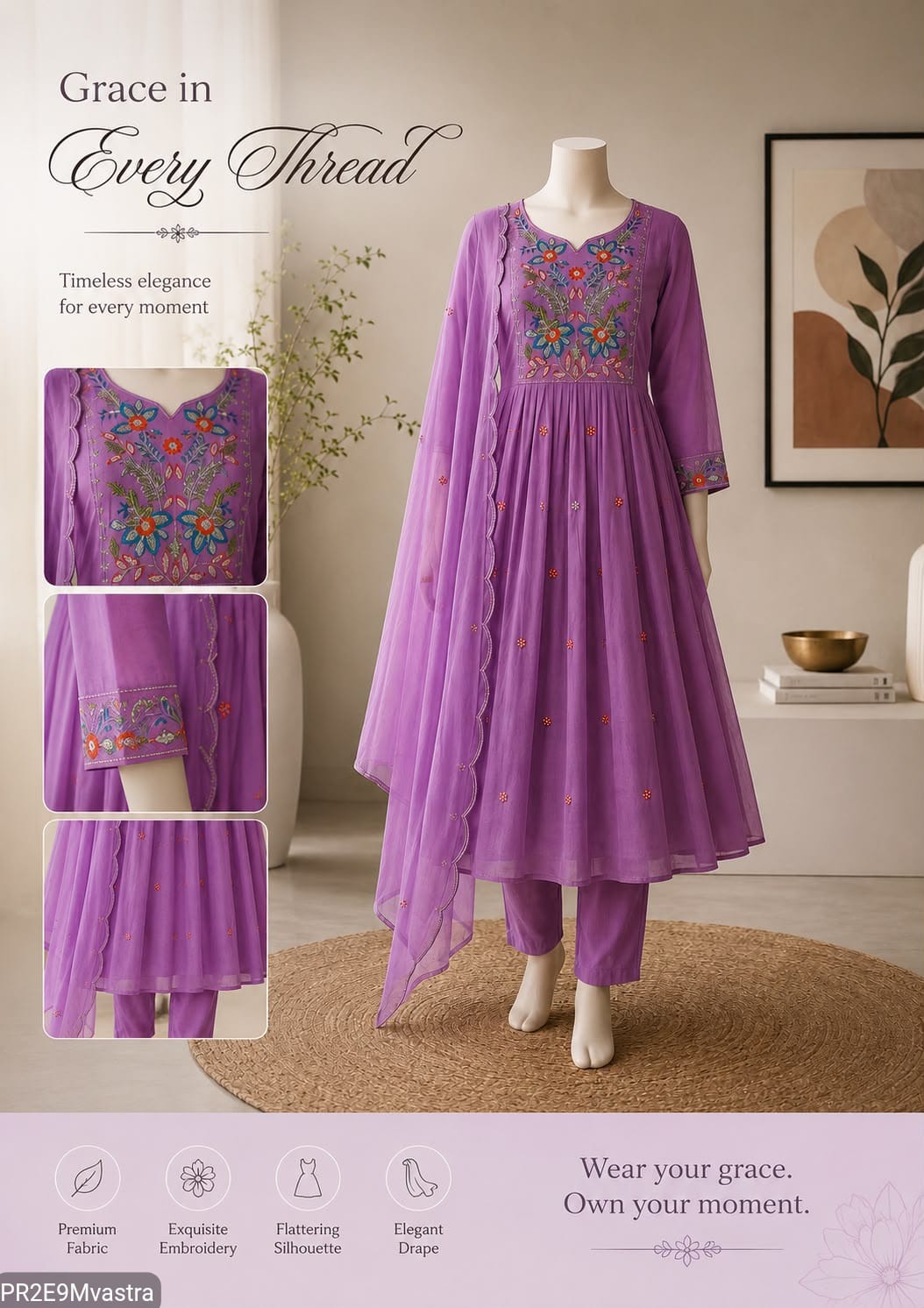 Designer Kurti, Bottom & Dupatta Set