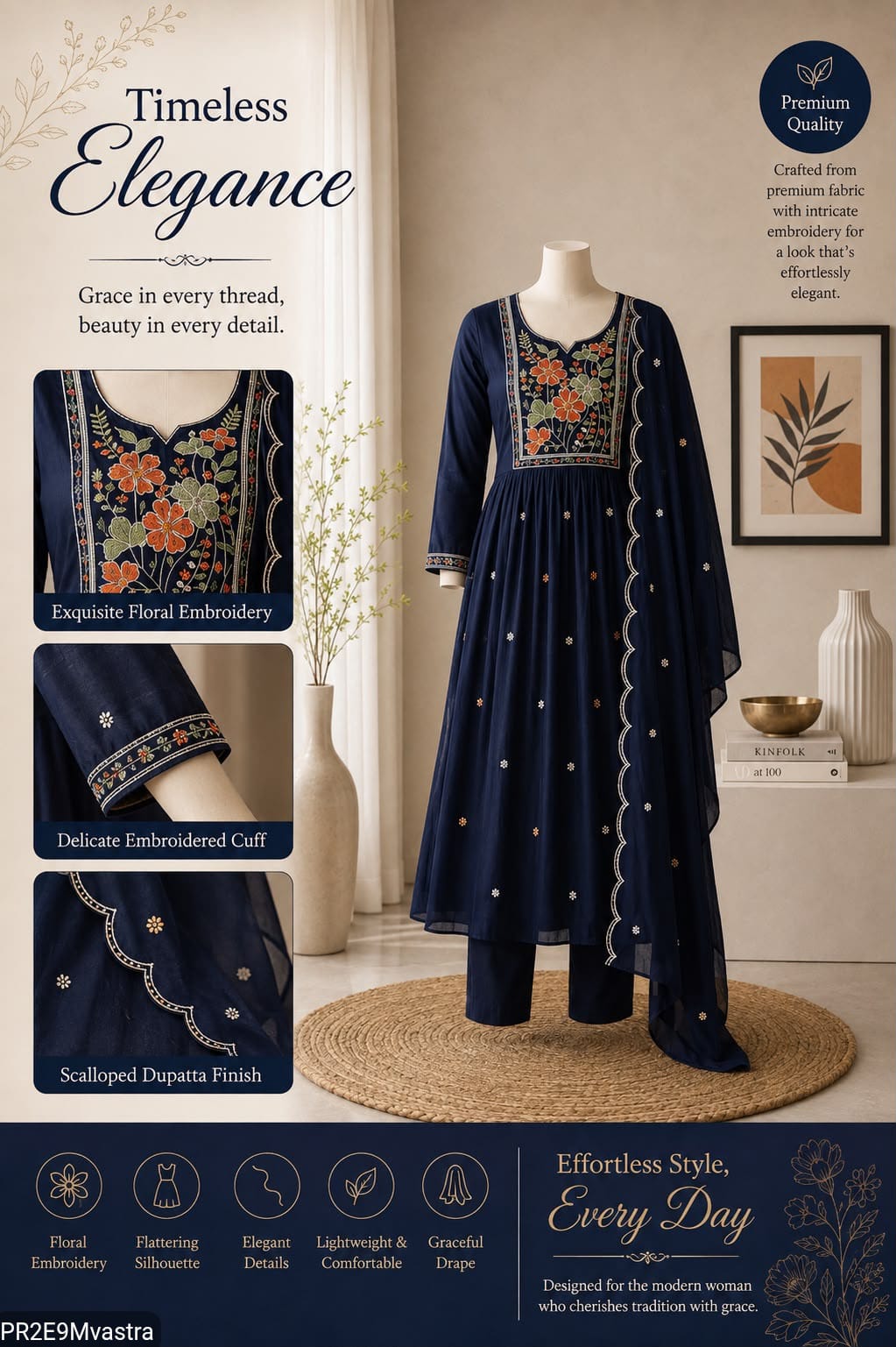 Designer Kurti, Bottom & Dupatta Set