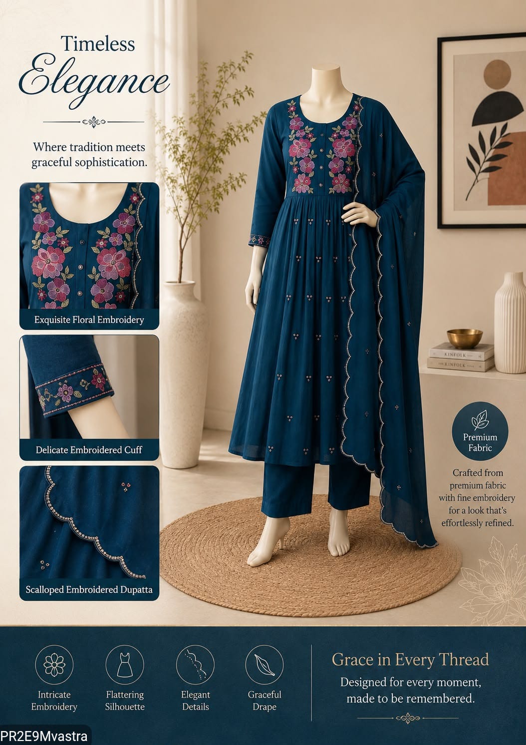 Designer Kurti, Bottom & Dupatta Set