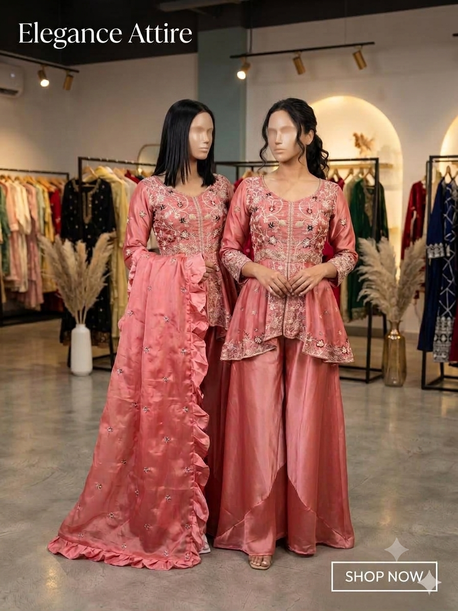 Designer Top, Palazzo and Dupatta Set