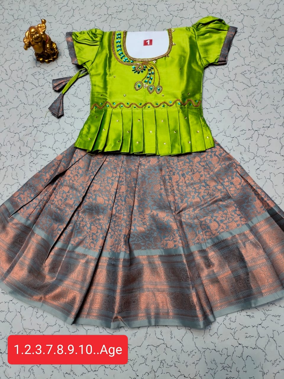 Fancy Silk Pavadai Set for Kids