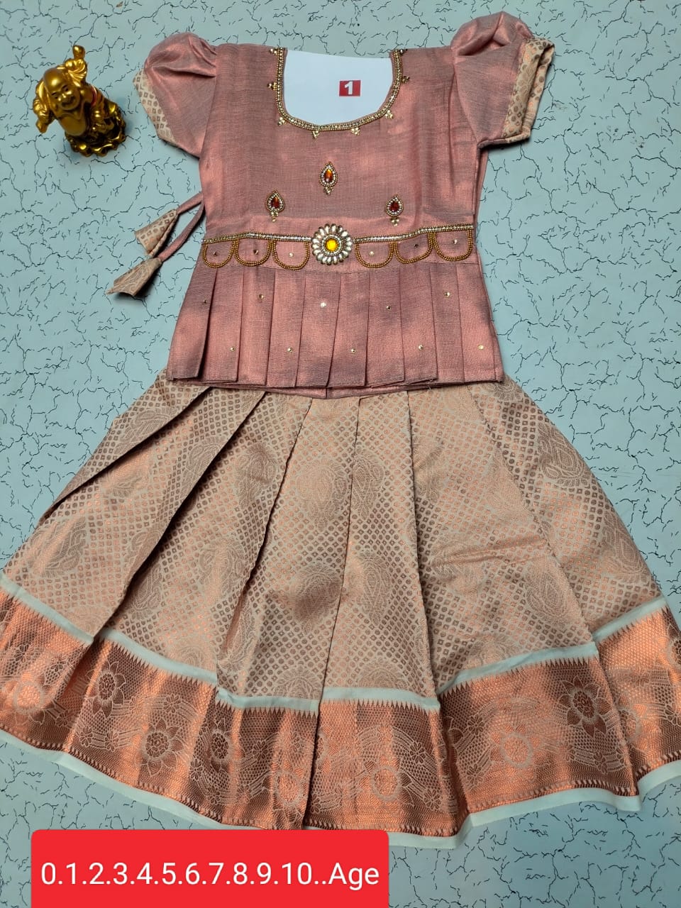 Fancy Silk Pavadai Set for Kids