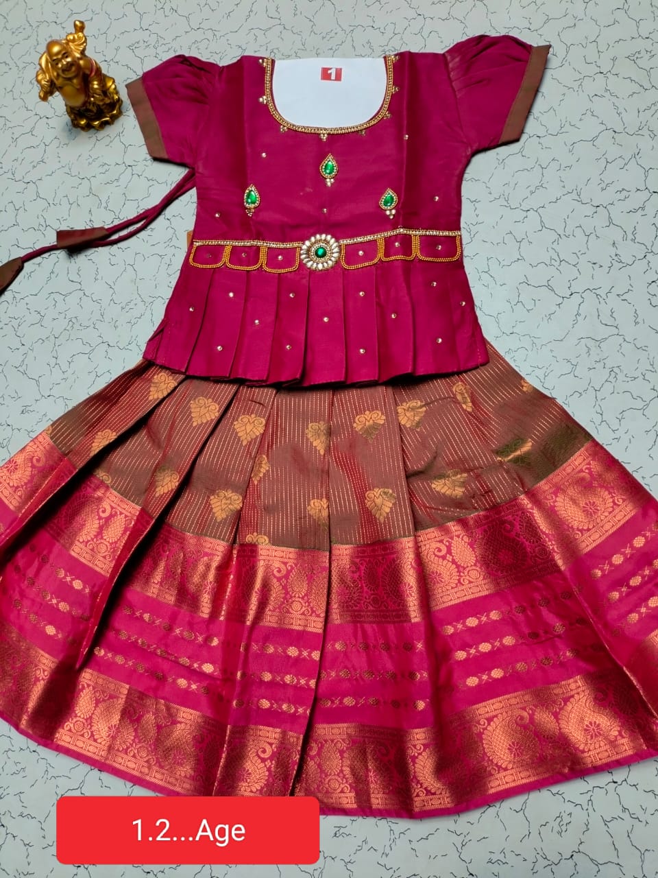 Fancy Silk Pavadai Set for Kids