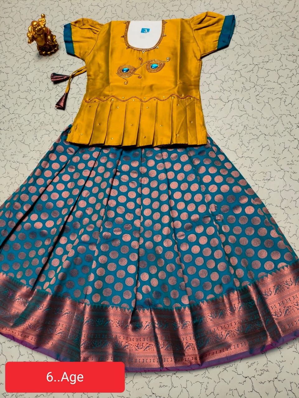 Fancy Silk Pavadai Set for Kids