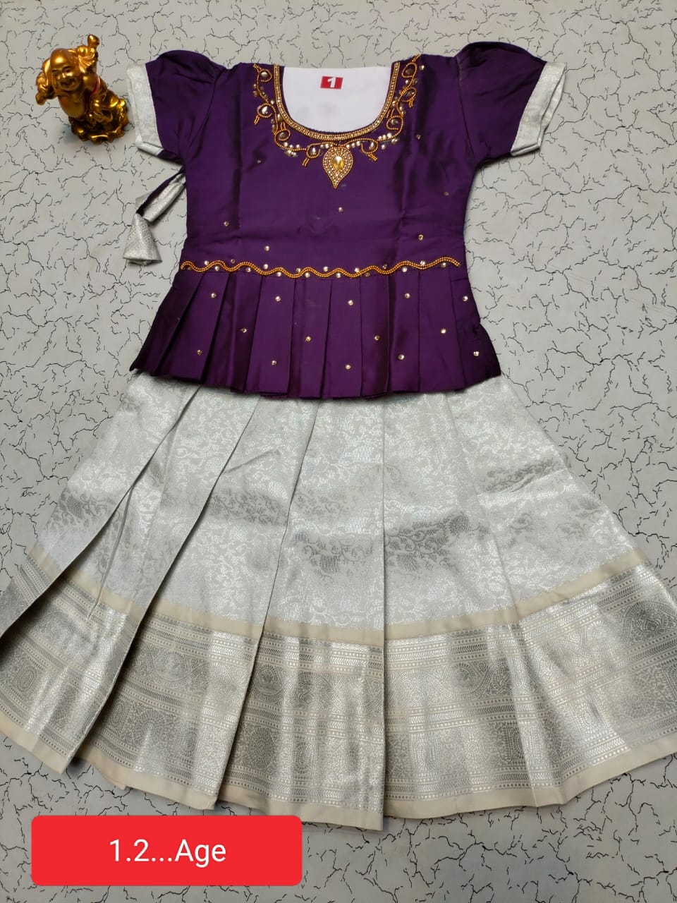 Fancy Silk Pavadai Set for Kids