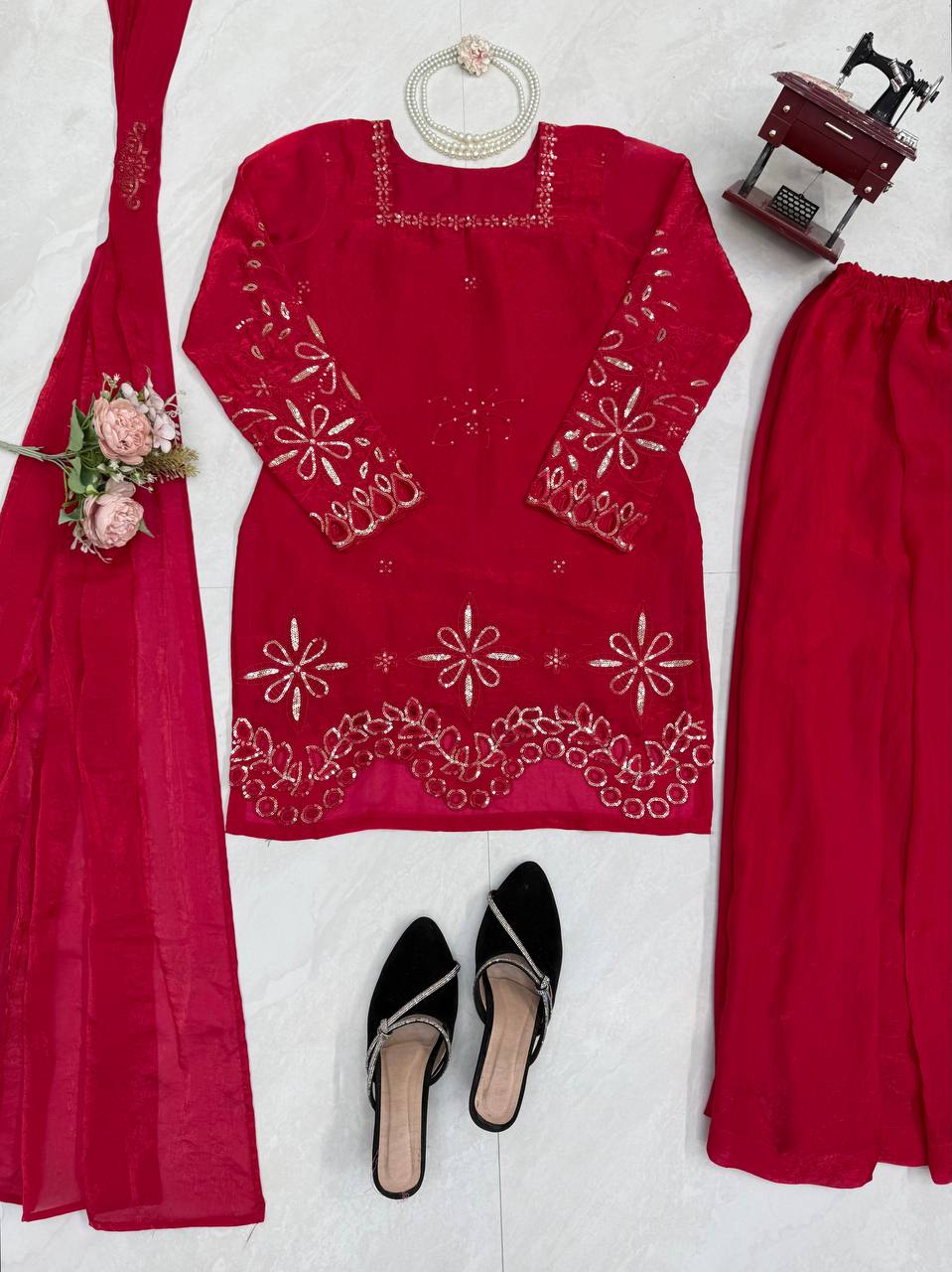 Ethnic Wear Designer Top, Bottom and Dupatta Set